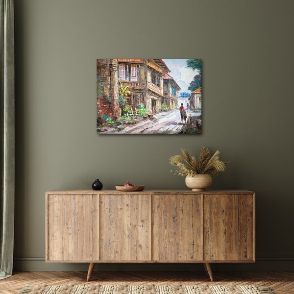 Slika filipinske vasi, Azija (70x50 cm)