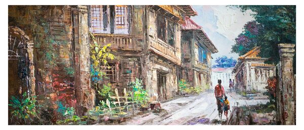 Slika filipinske vasi, Azija (120x50 cm)