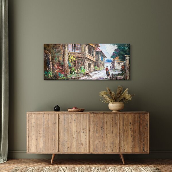 Slika filipinske vasi, Azija (120x50 cm)