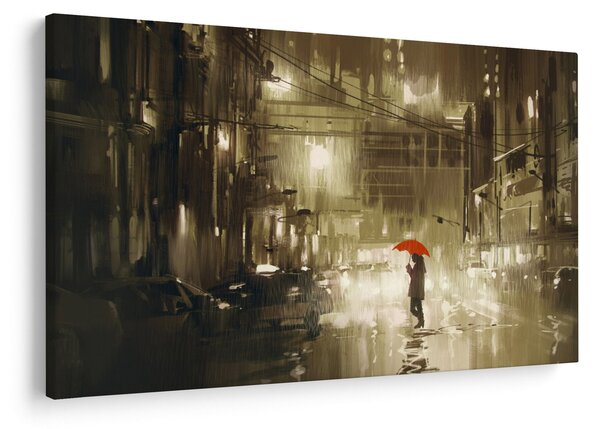 Slika - Ženska v deževni noči (90x60 cm)