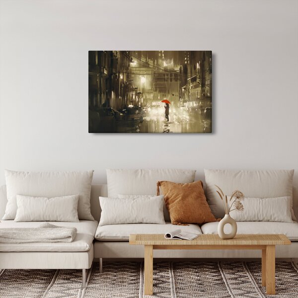 Slika - Ženska v deževni noči (90x60 cm)