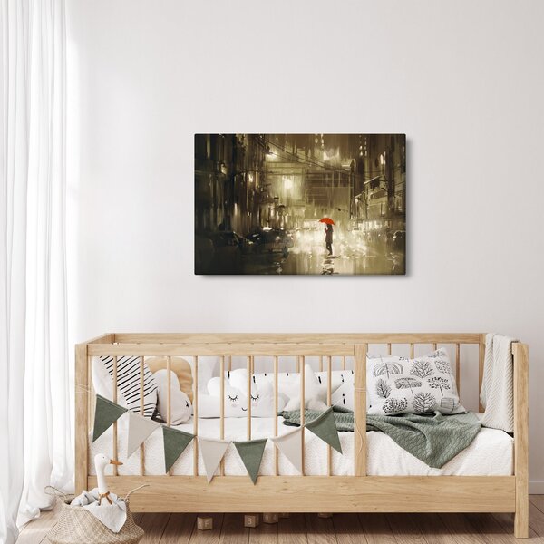 Slika - Ženska v deževni noči (90x60 cm)