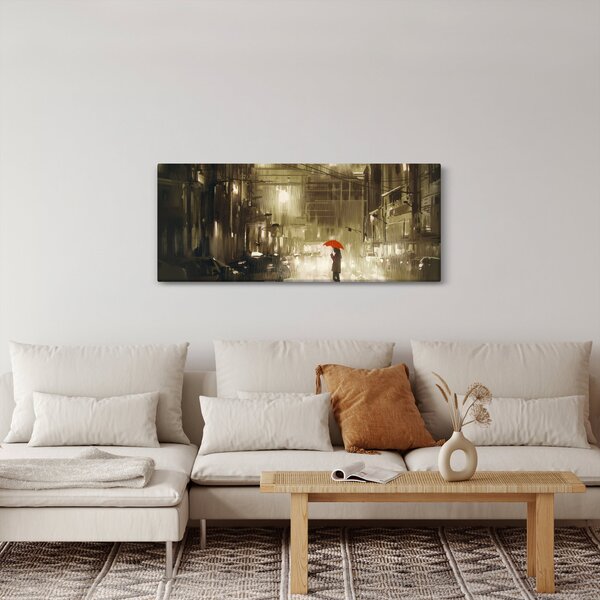 Slika - Ženska v deževni noči (120x50 cm)