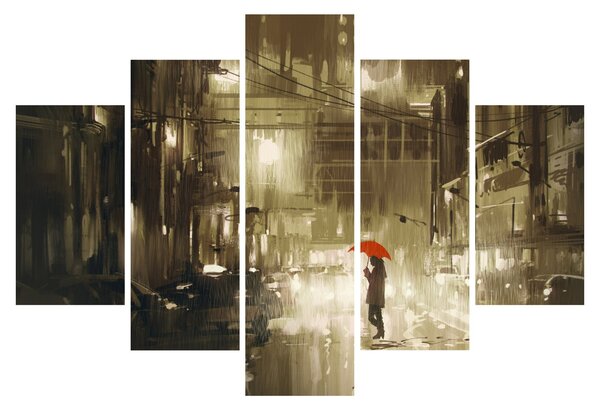Slika - Ženska v deževni noči (150x105 cm)