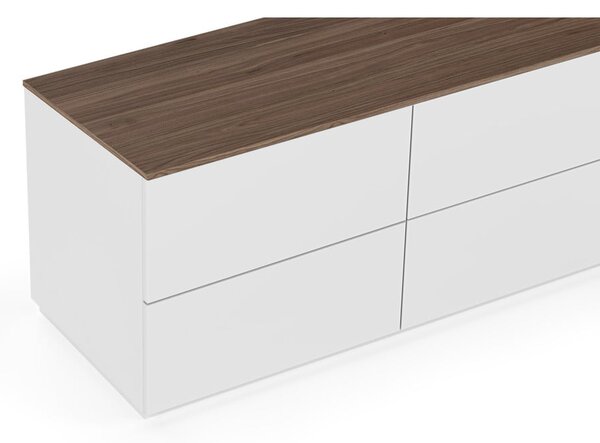 Bijela komoda s ladicama i pločom u dekoru oraha TemaHome Join, 120 x 54 cm