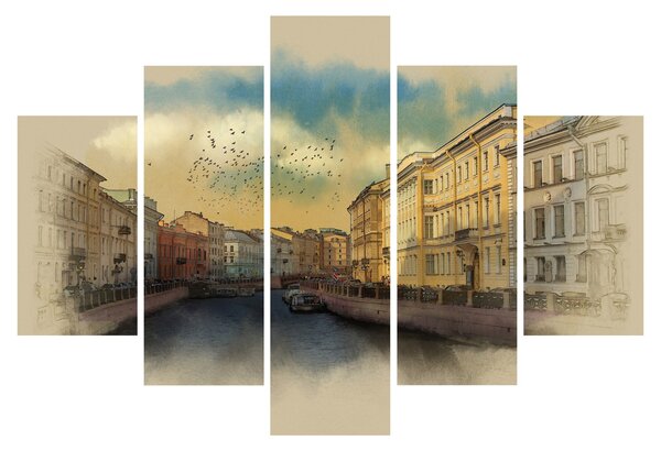Slika - reka Moyka, Sankt Peterburg, Rusija (150x105 cm)