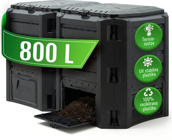 Vrtni komposter COMPOGREEN, 800 l, crna Prosperplast
