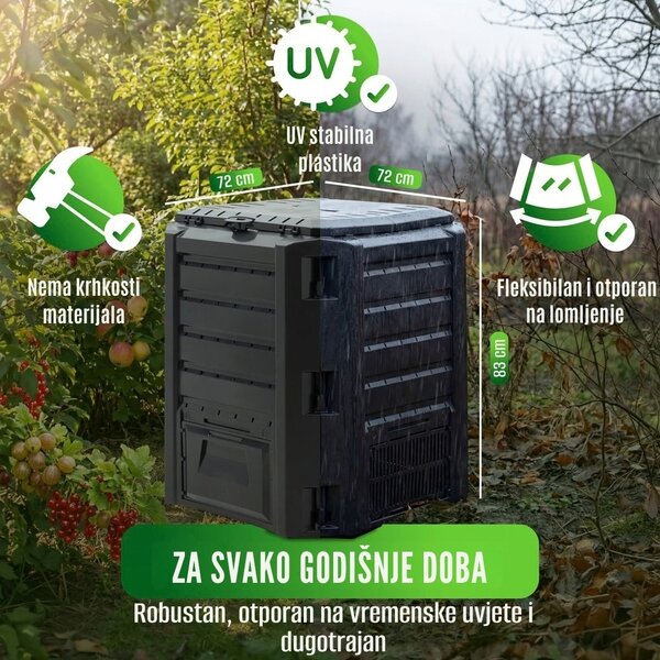 Vrtni komposter COMPOGREEN, 800 l, crna Prosperplast