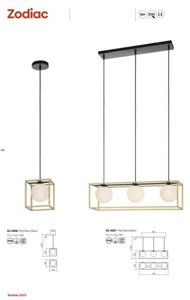 Redo 01-3056 - Luster na sajli ZODIAC 1xE14/28W/230V