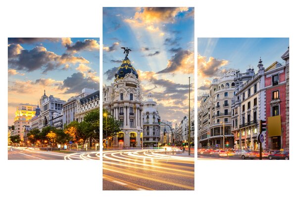 Slika - Calle Gran Vía, Madrid, Španija (90x60 cm)