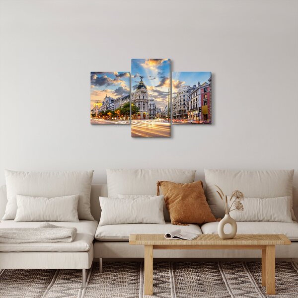 Slika - Calle Gran Vía, Madrid, Španija (90x60 cm)