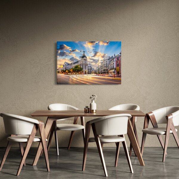 Slika - Calle Gran Vía, Madrid, Španija (90x60 cm)