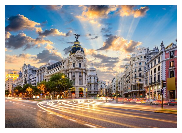 Slika - Calle Gran Vía, Madrid, Španija (70x50 cm)
