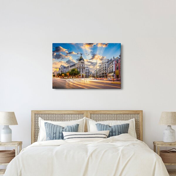 Slika - Calle Gran Vía, Madrid, Španija (90x60 cm)