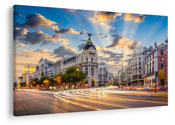 Slika - Calle Gran Vía, Madrid, Španija (90x60 cm)