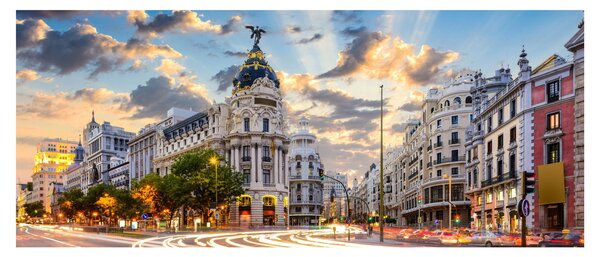 Slika - Calle Gran Vía, Madrid, Španija (120x50 cm)
