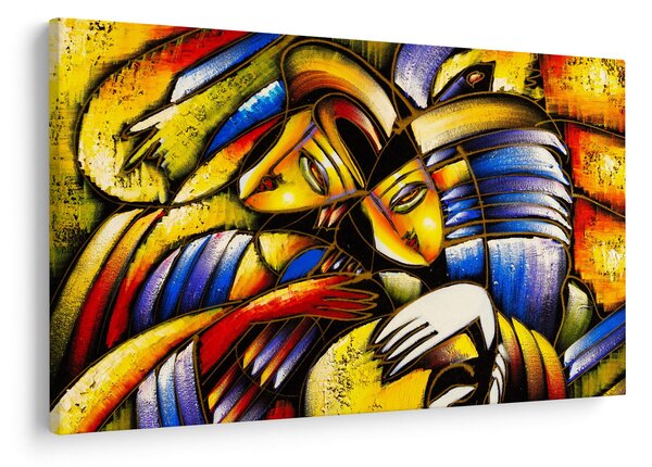 Slika - Oljna slika, zaljubljenci (90x60 cm)