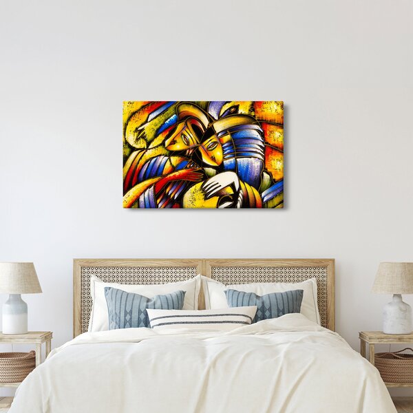 Slika - Oljna slika, zaljubljenci (90x60 cm)