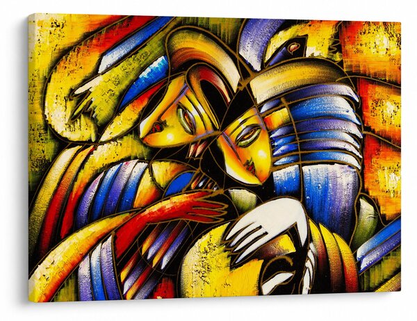 Slika - Oljna slika, zaljubljenci (70x50 cm)