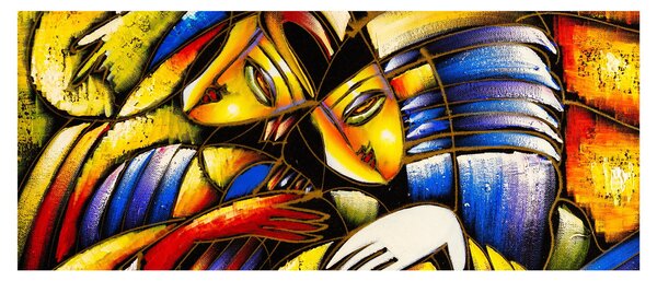 Slika - Oljna slika, zaljubljenci (120x50 cm)
