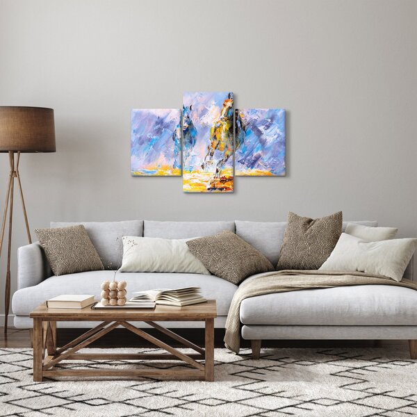 Slika bežečih konjev, oljna slika (90x60 cm)