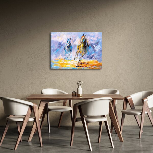 Slika bežečih konjev, oljna slika (70x50 cm)