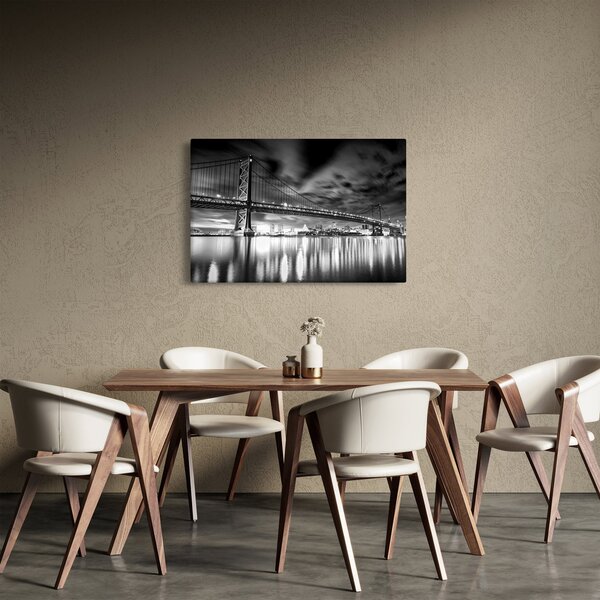 Slika - Most Benjamina Franklina, Philadelphia, črno-bela (90x60 cm)