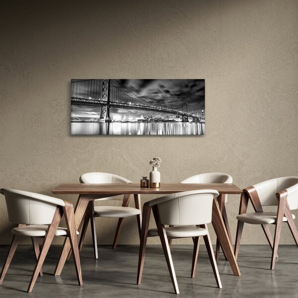 Slika - Most Benjamina Franklina, Philadelphia, črno-bela (120x50 cm)