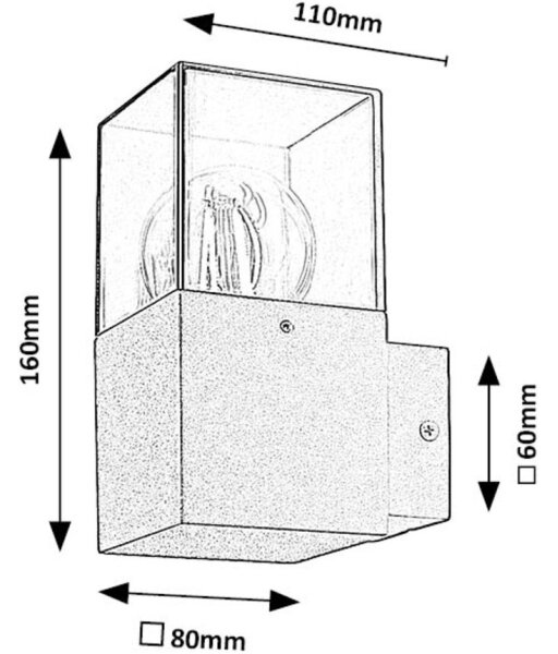 Rabalux 77080 - Vanjska zidna svjetiljka LOANDA 1xE27/60W/230V IP54 crna