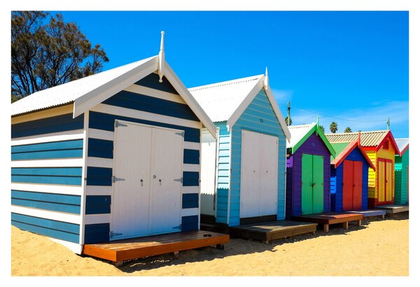 Slika - Brighton Beach, Melbourne, Avstralija (90x60 cm)
