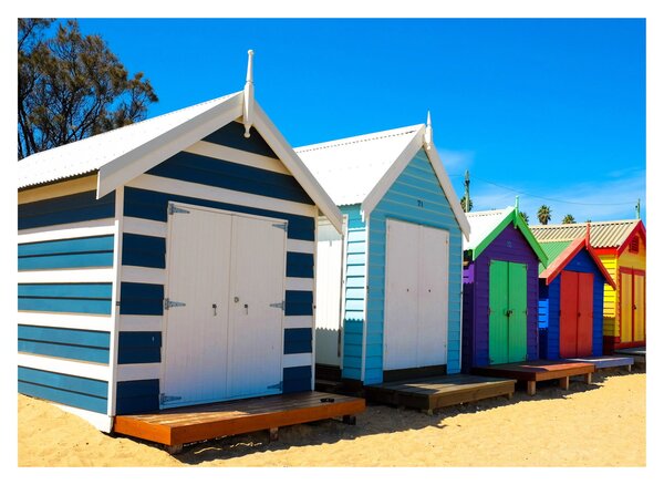 Slika - Brighton Beach, Melbourne, Avstralija (70x50 cm)