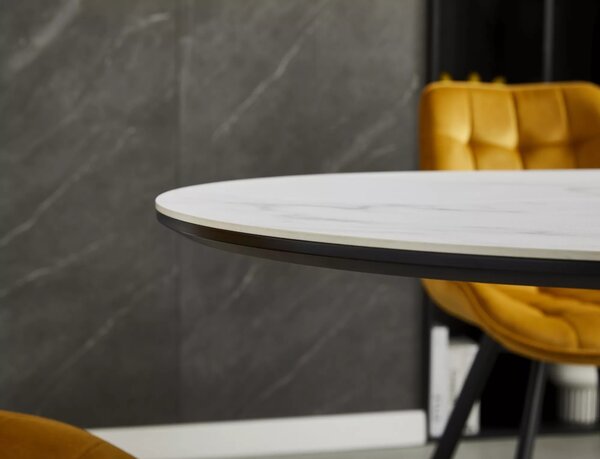 Blagovaonski stol Gamison Ceramic 140 (crno + bijela) (za 6 do 8 osoba)