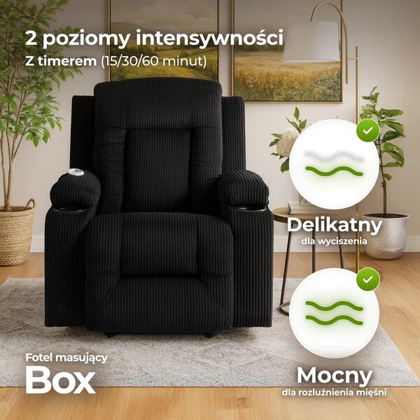 Fotelja za masažu Banesto (crni menčester)