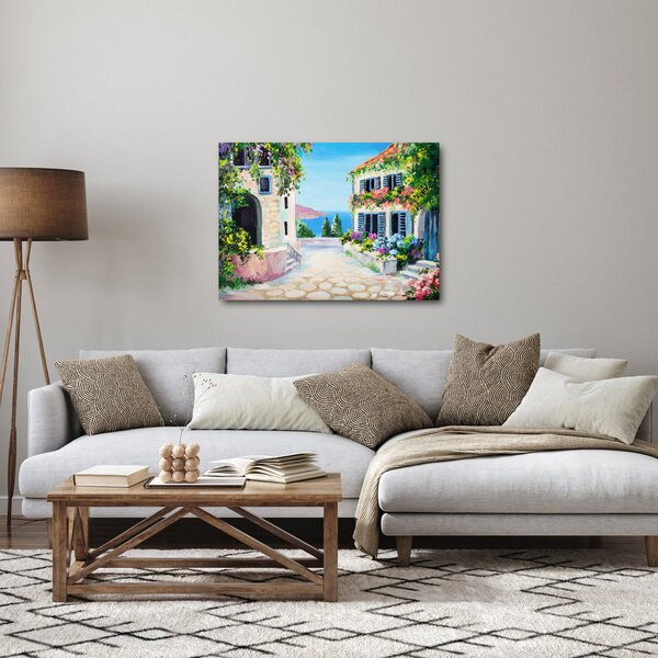 Slika - Grška uličica, oljna slika (70x50 cm)