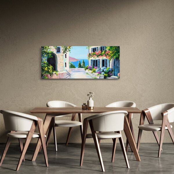 Slika - Grška uličica, oljna slika (120x50 cm)