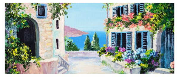 Slika - Grška uličica, oljna slika (120x50 cm)