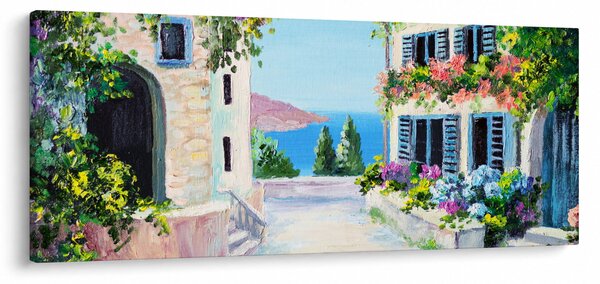 Slika - Grška uličica, oljna slika (120x50 cm)