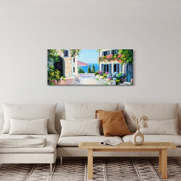 Slika - Grška uličica, oljna slika (120x50 cm)