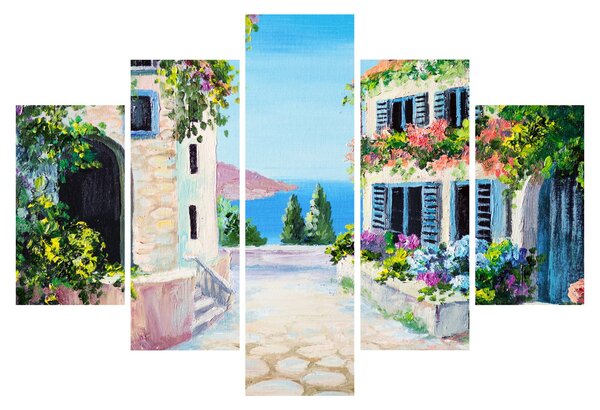 Slika - Grška uličica, oljna slika (150x105 cm)