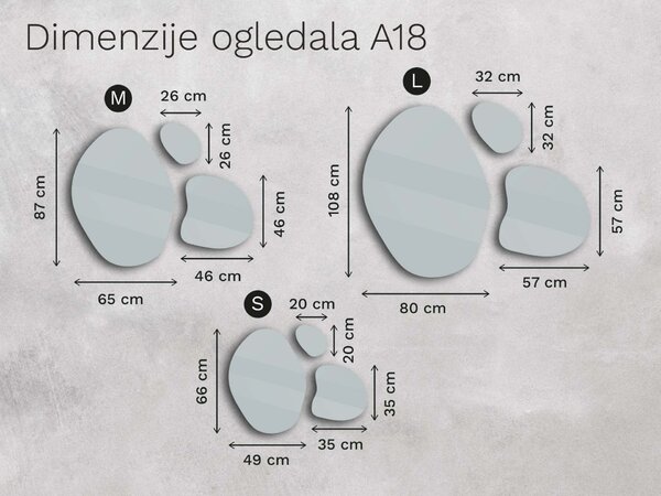 Organsko ogledalo s LED osvjetljenjem A18 S