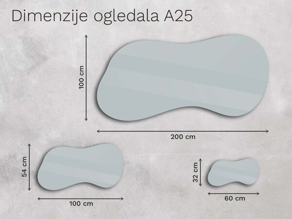 Organsko ogledalo s LED osvjetljenjem A25