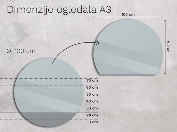 Netipično ogledalo s LED osvjetljenjem A3