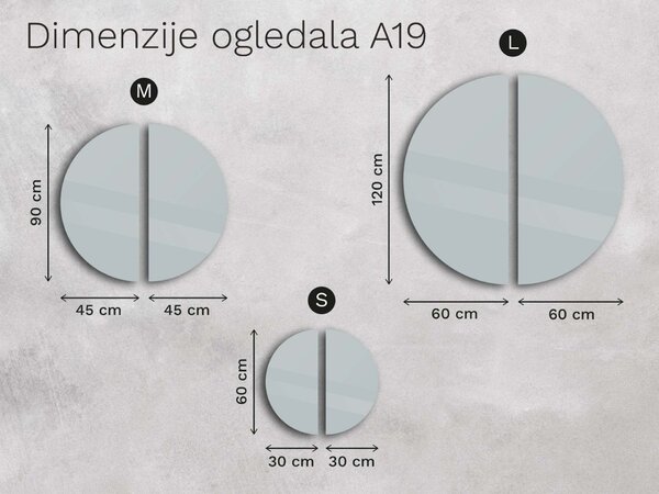 Netipično ogledalo s LED osvjetljenjem A19 S
