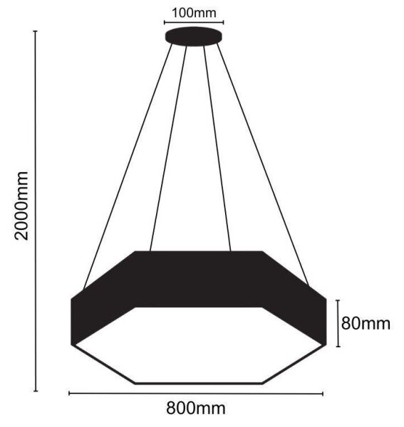 LED Luster na sajli LED/70W/230V 4000K pr. 80 cm