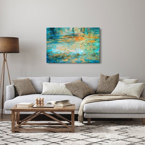 Slika modre abstrakcije (90x60 cm)