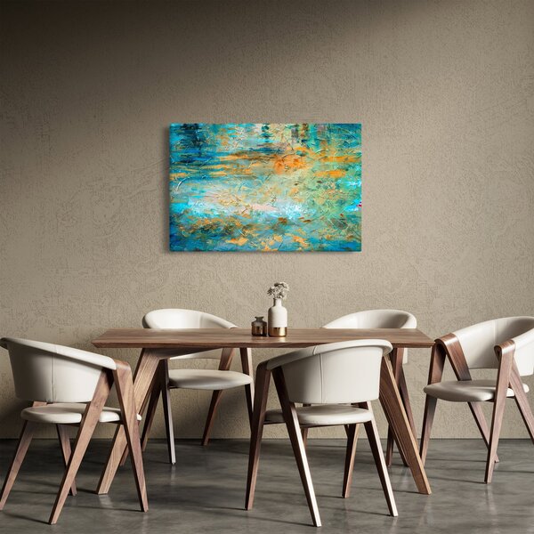 Slika modre abstrakcije (90x60 cm)