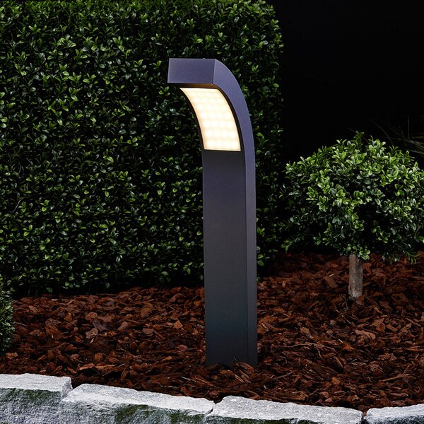Lucande LED postolje Lennik, 60 cm, antracit, metal, Crno, Metal, Vanjski stupići/staze