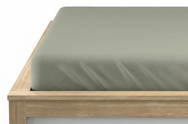 Jersey plahta EXCLUSIVE sivo-zelena 90 x 200 cm