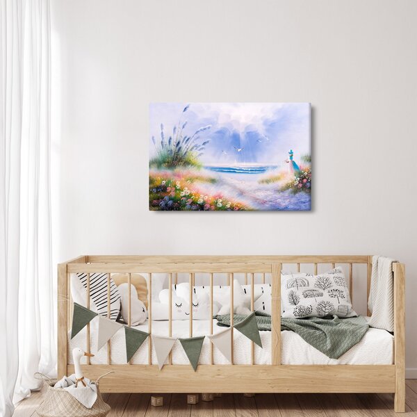 Slika - Romantična plaža, oljna slika (90x60 cm)