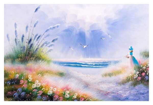 Slika - Romantična plaža, oljna slika (90x60 cm)